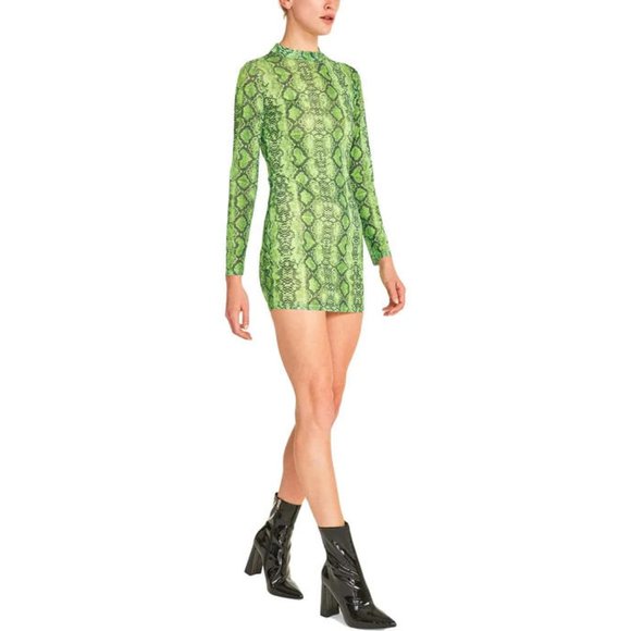 NWT BB DAKOTA BY STEVE MADDEN SNAKE PRINT MINI SHEATH DRESS - M - Picture 2 of 9